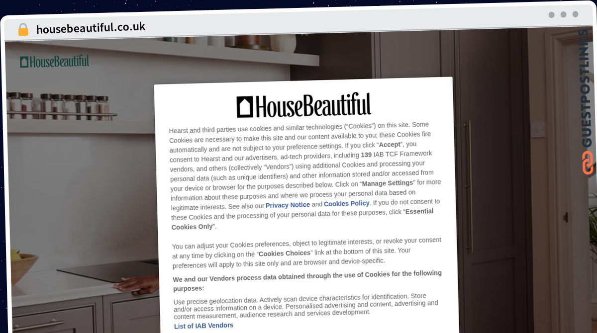 Publish Guest Post on housebeautiful.co.uk