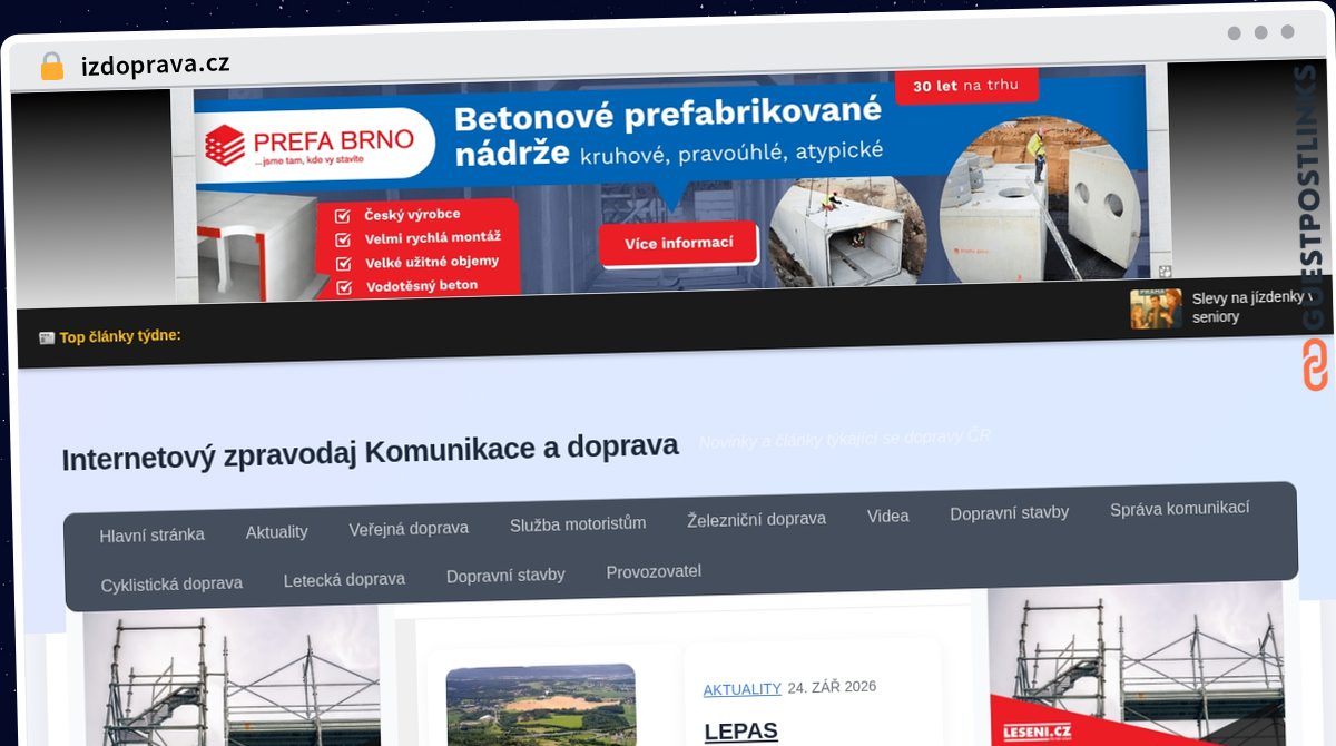 Publish Guest Post on izdoprava.cz