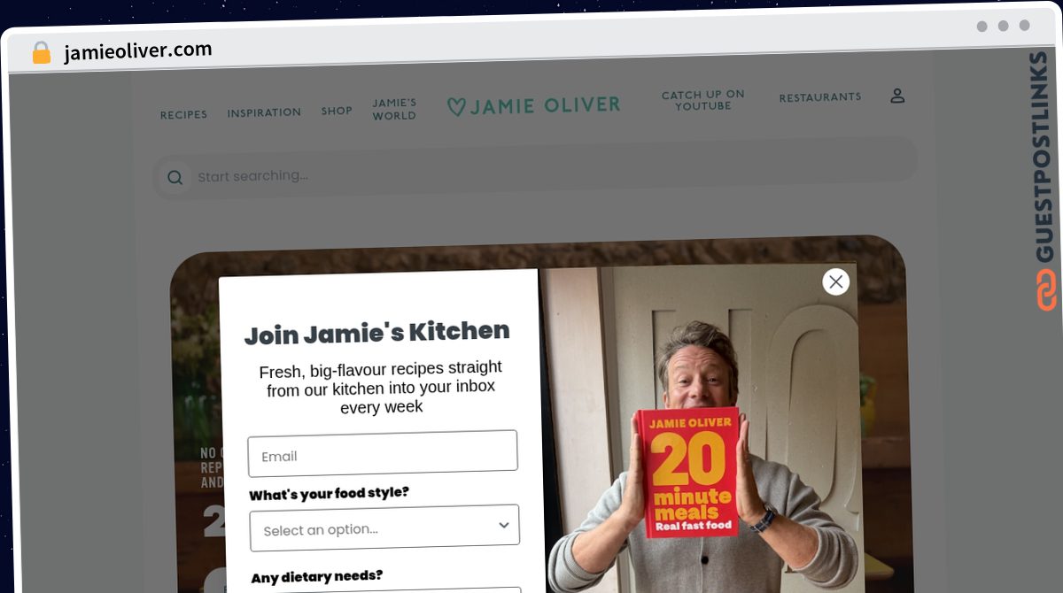 Publish Guest Post on jamieoliver.com