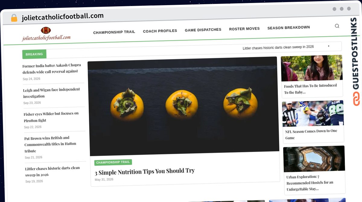 Publish Guest Post on jolietcatholicfootball.com