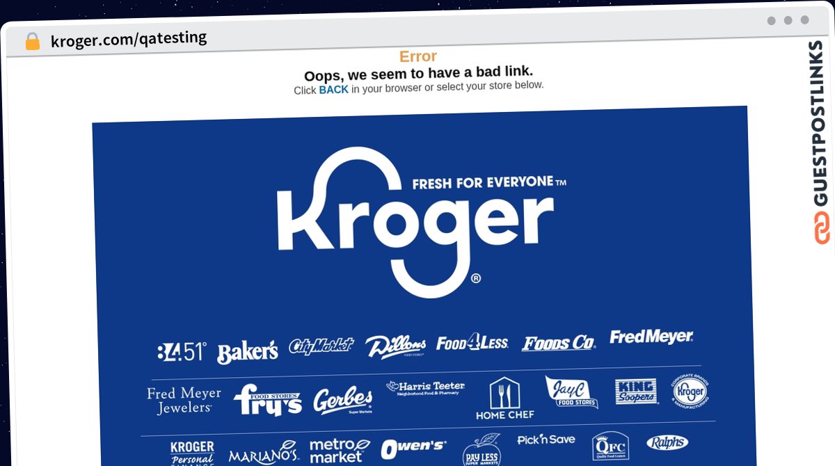 Publish Guest Post on kroger.com/qatesting