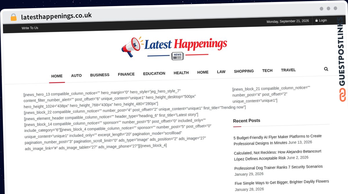 Publish Guest Post on latesthappenings.co.uk