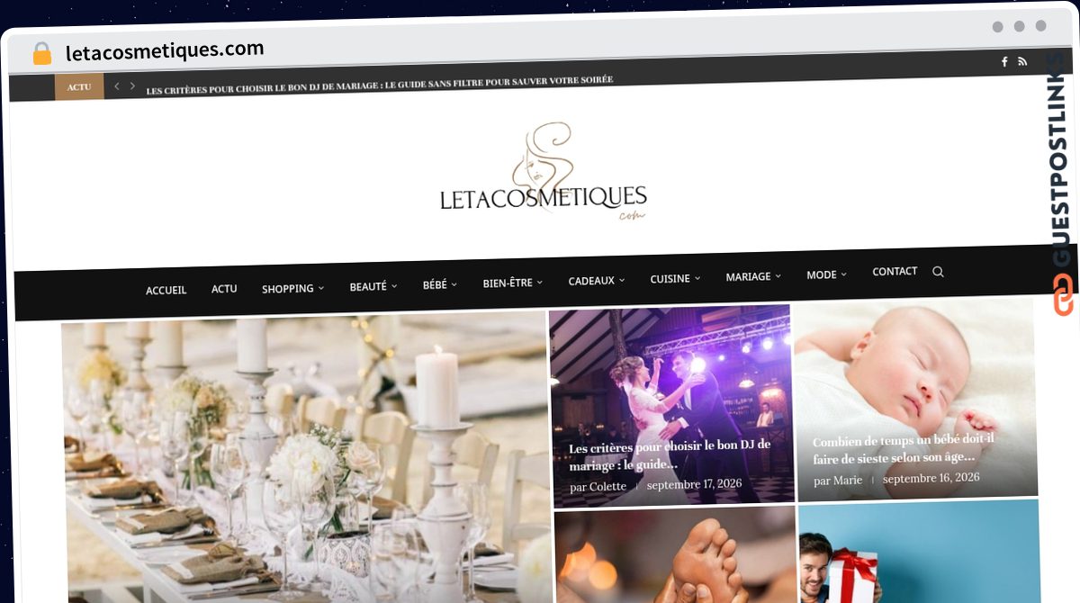 Publish Guest Post on letacosmetiques.com