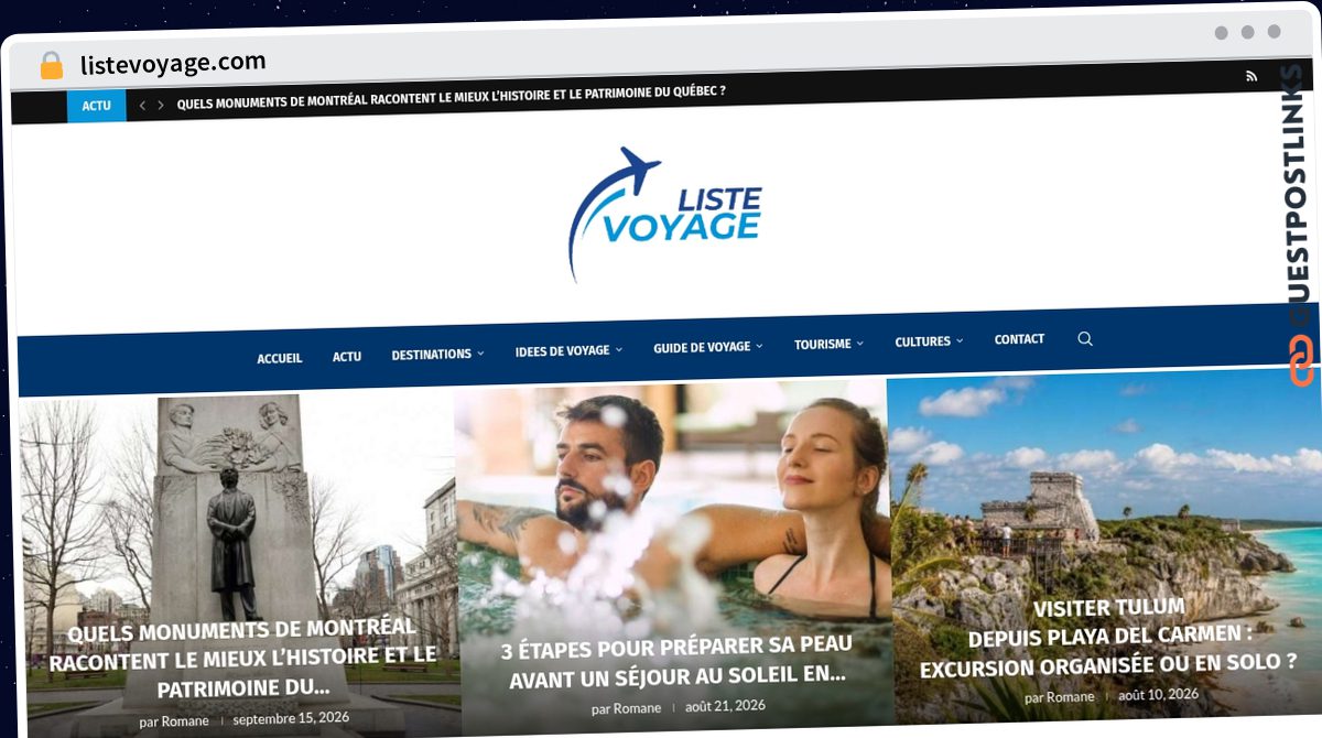 Publish Guest Post on listevoyage.com