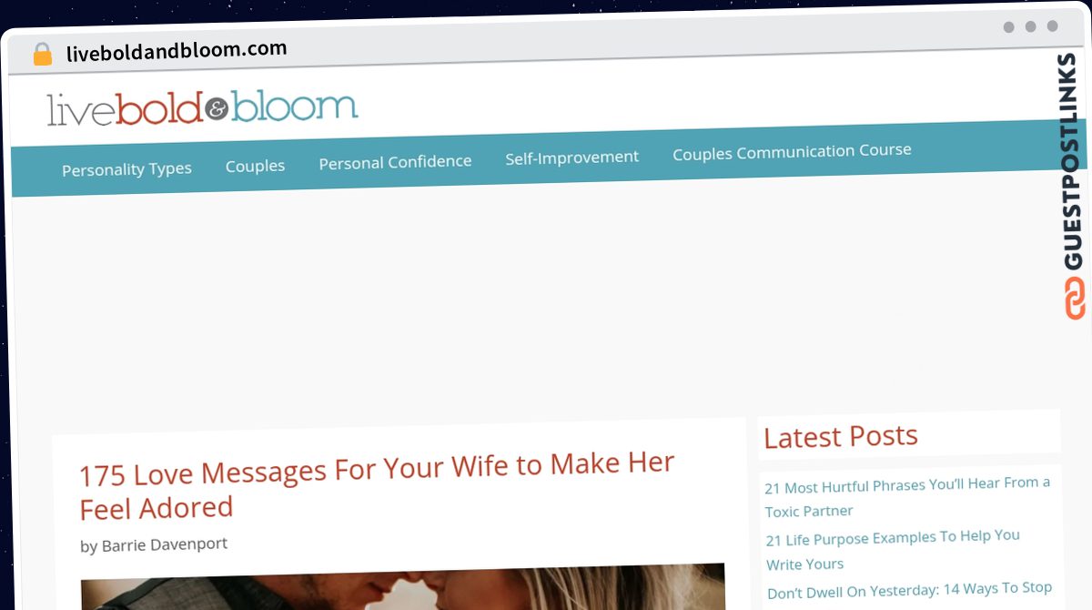 Publish Guest Post on liveboldandbloom.com