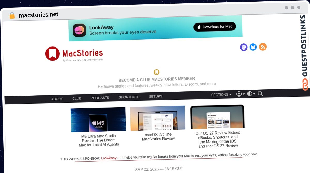 Publish Guest Post on macstories.net