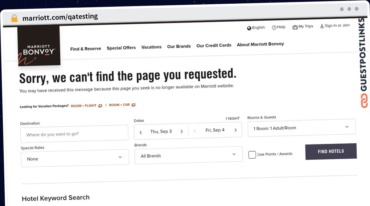 Publish Guest Post on marriott.com/qatesting