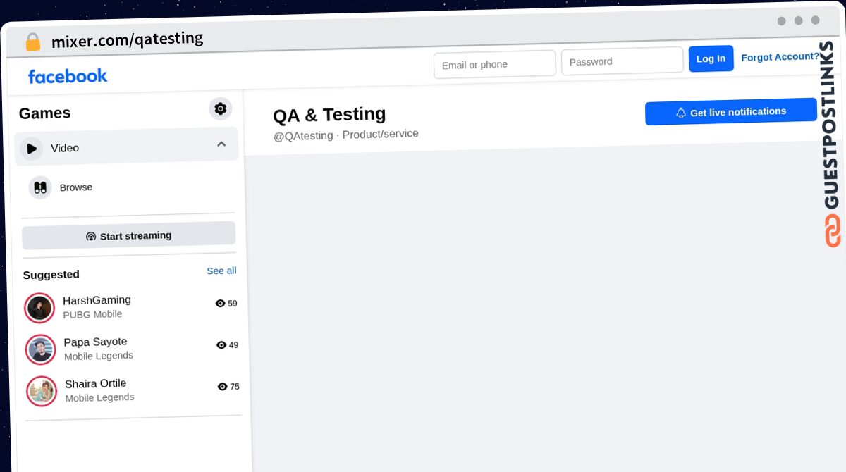 Publish Guest Post on mixer.com/qatesting