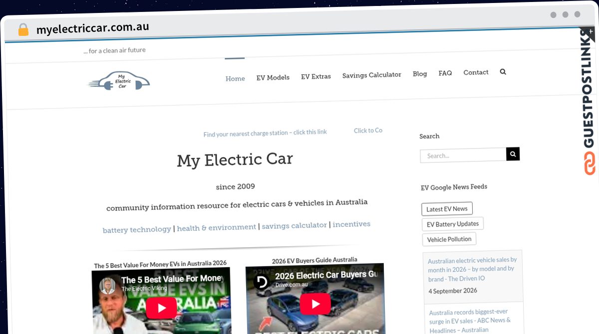 Publish Guest Post on myelectriccar.com.au