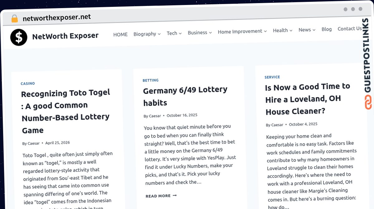 Publish Guest Post on networthexposer.net