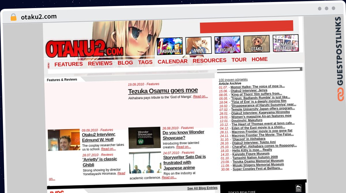 Publish Guest Post on otaku2.com