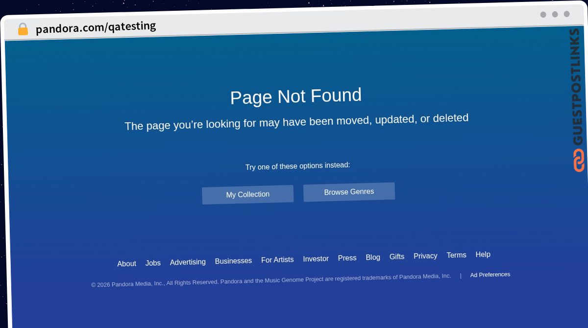 Publish Guest Post on pandora.com/qatesting
