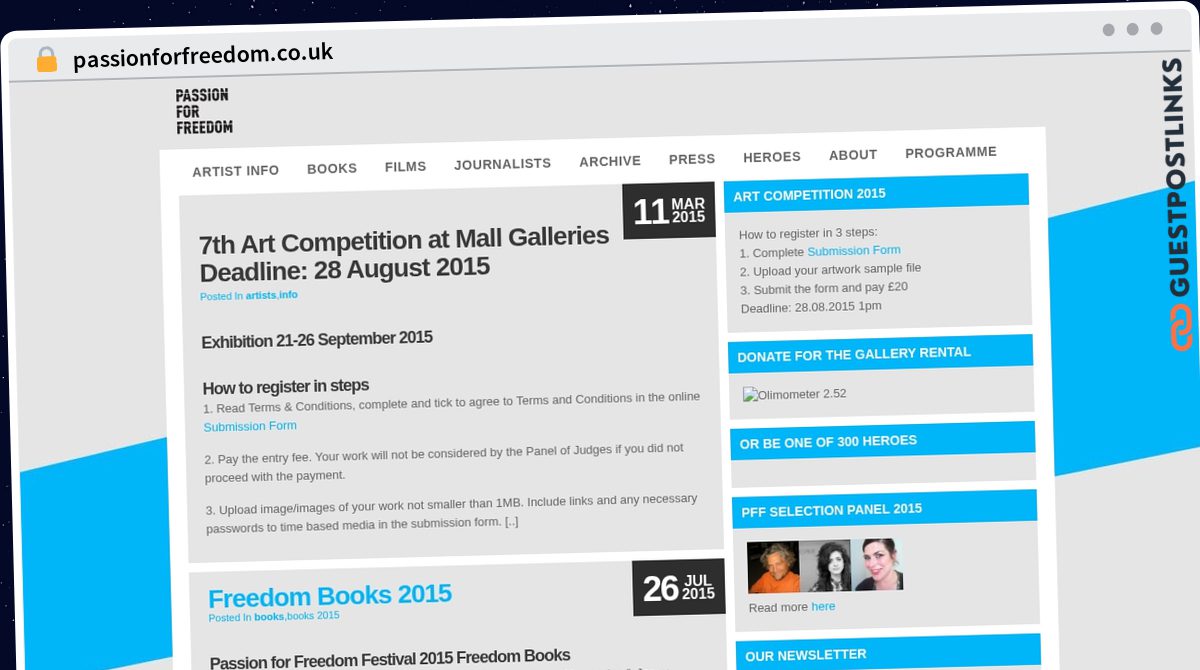 Publish Guest Post on passionforfreedom.co.uk