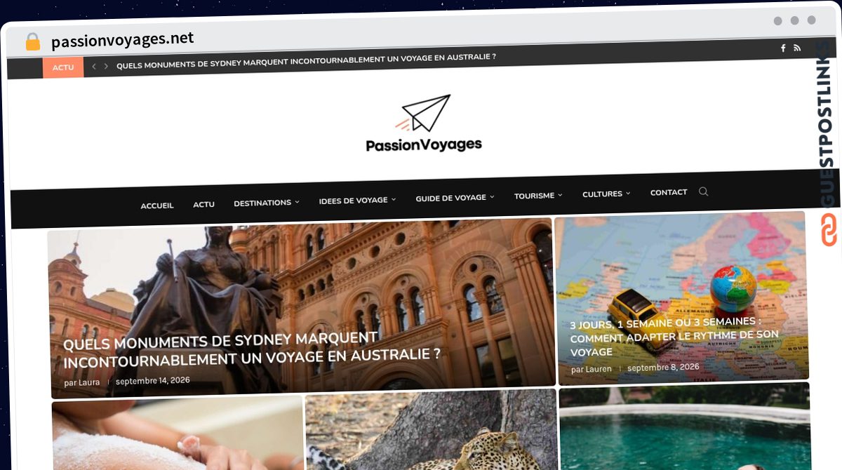 Publish Guest Post on passionvoyages.net