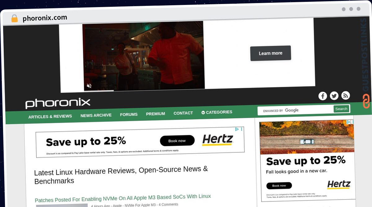 Publish Guest Post on phoronix.com