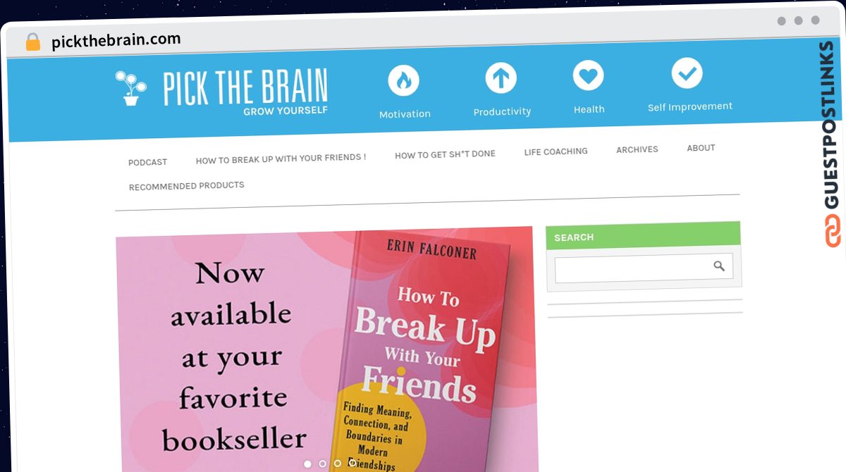 Publish Guest Post on pickthebrain.com