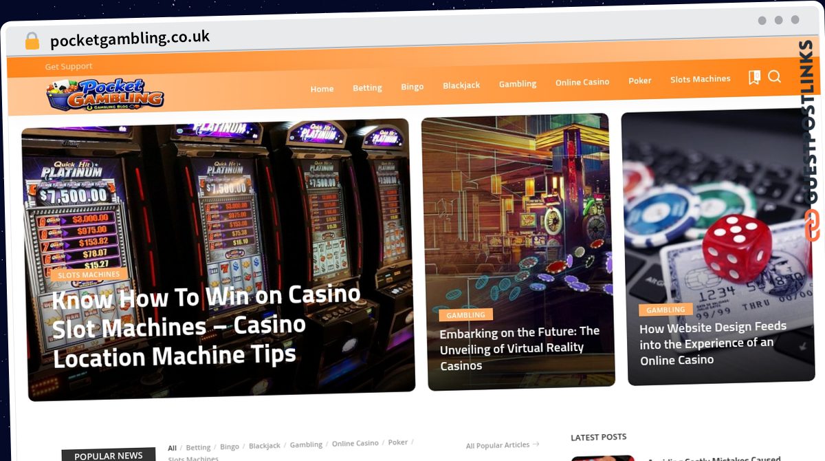 Publish Guest Post on pocketgambling.co.uk