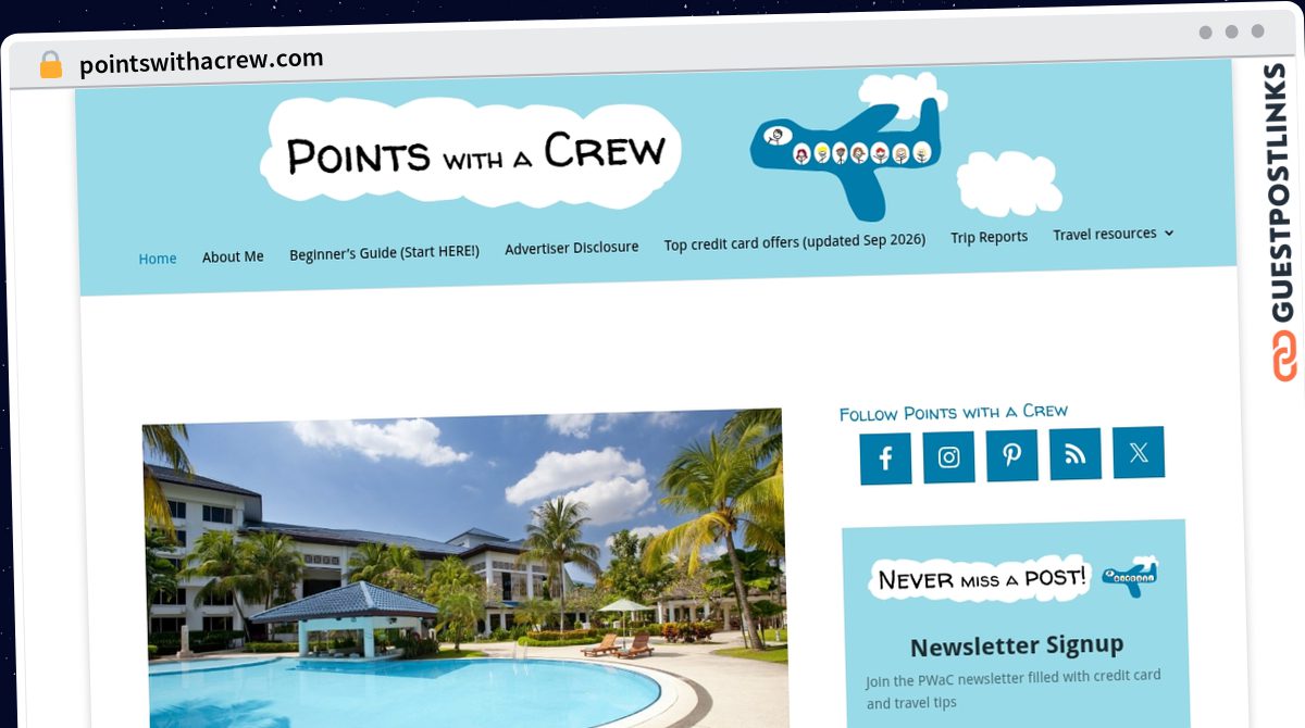 Publish Guest Post on pointswithacrew.com