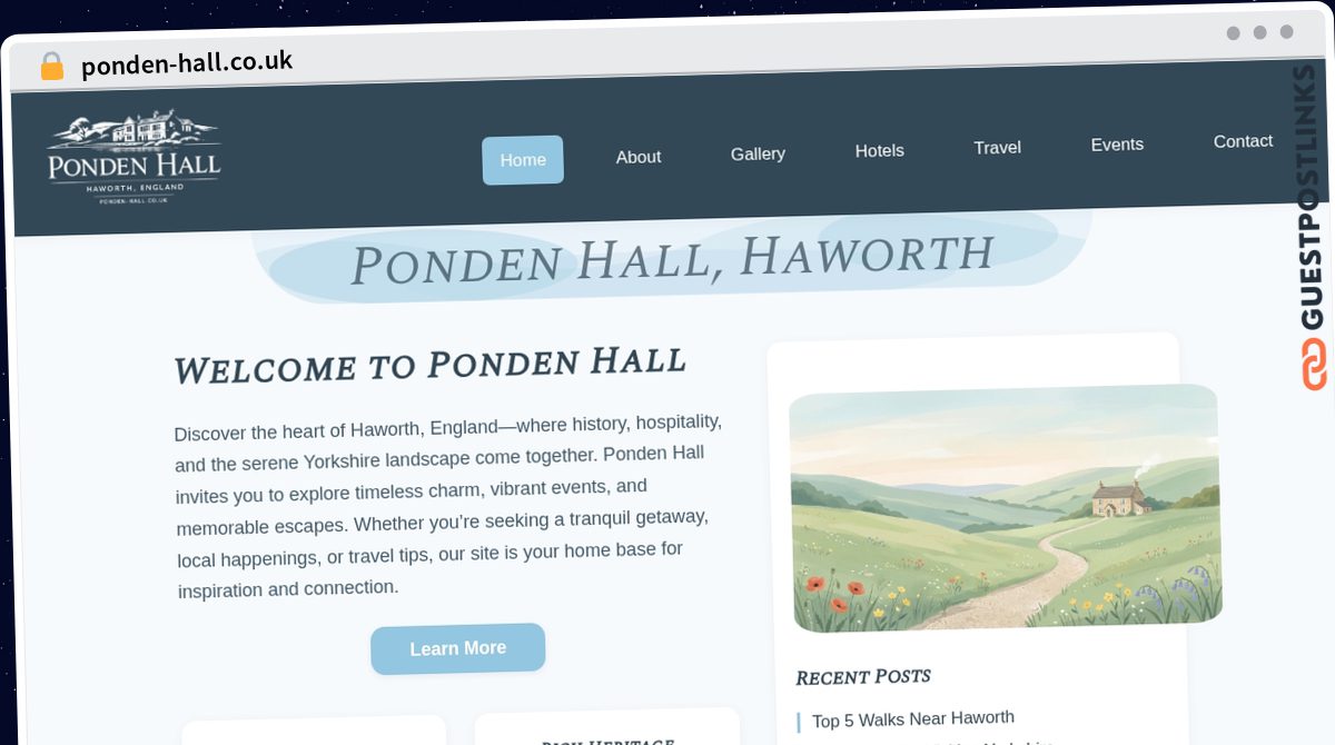 Publish Guest Post on ponden-hall.co.uk