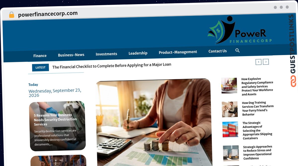 Publish Guest Post on powerfinancecorp.com