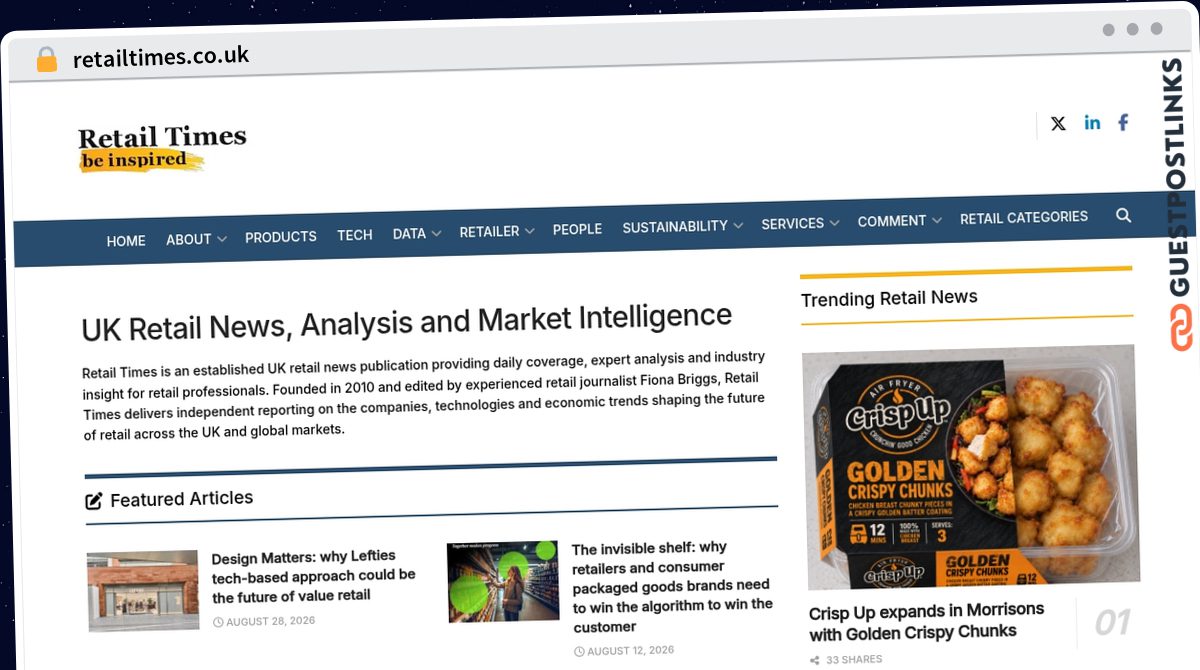 Publish Guest Post on retailtimes.co.uk