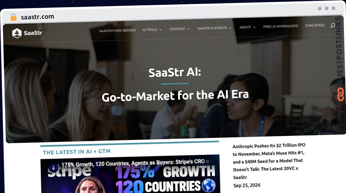 Publish Guest Post on saastr.com