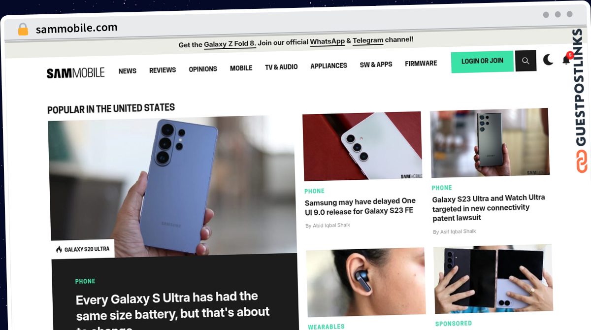 Publish Guest Post on sammobile.com