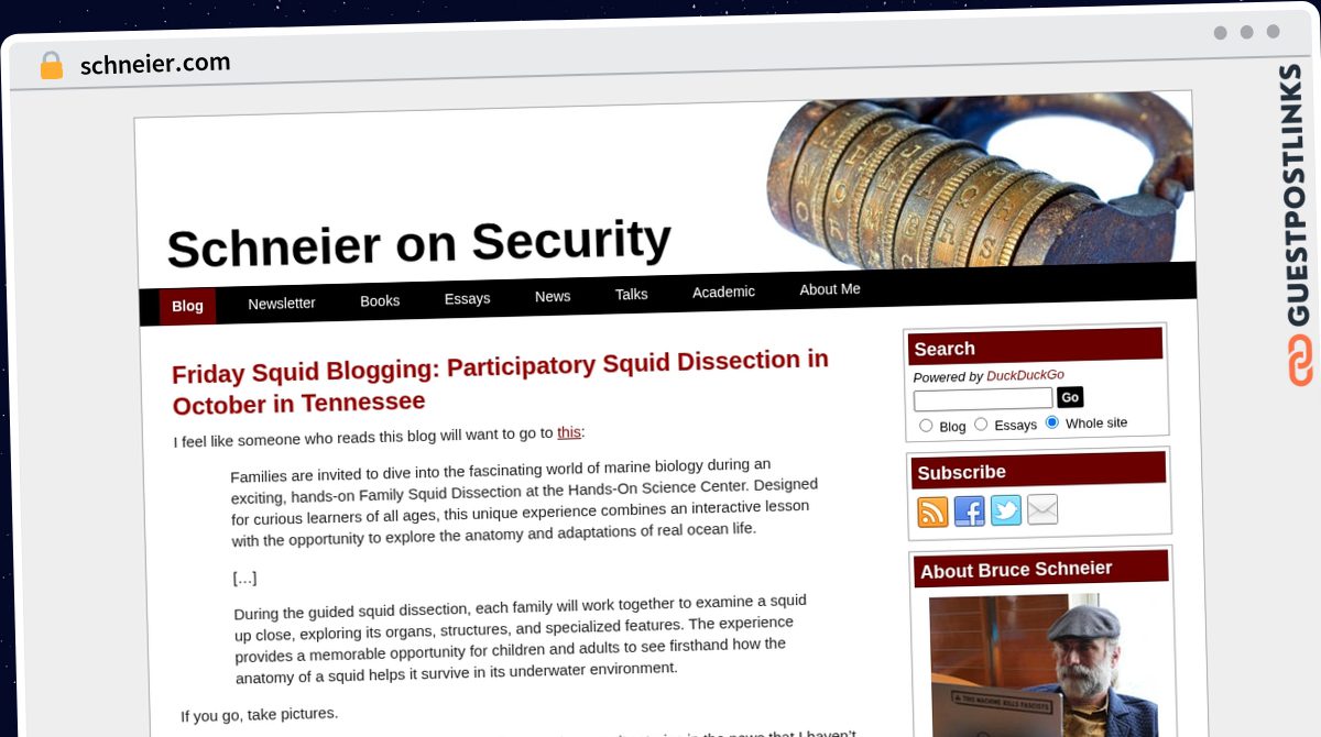 Publish Guest Post on schneier.com