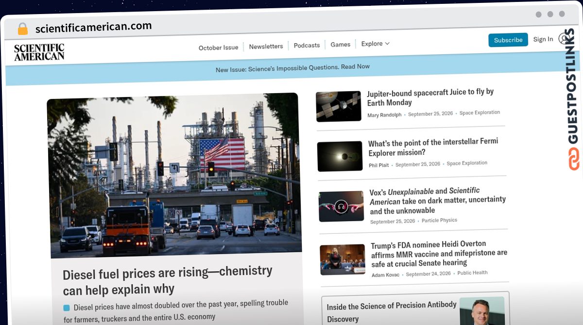 Publish Guest Post on scientificamerican.com