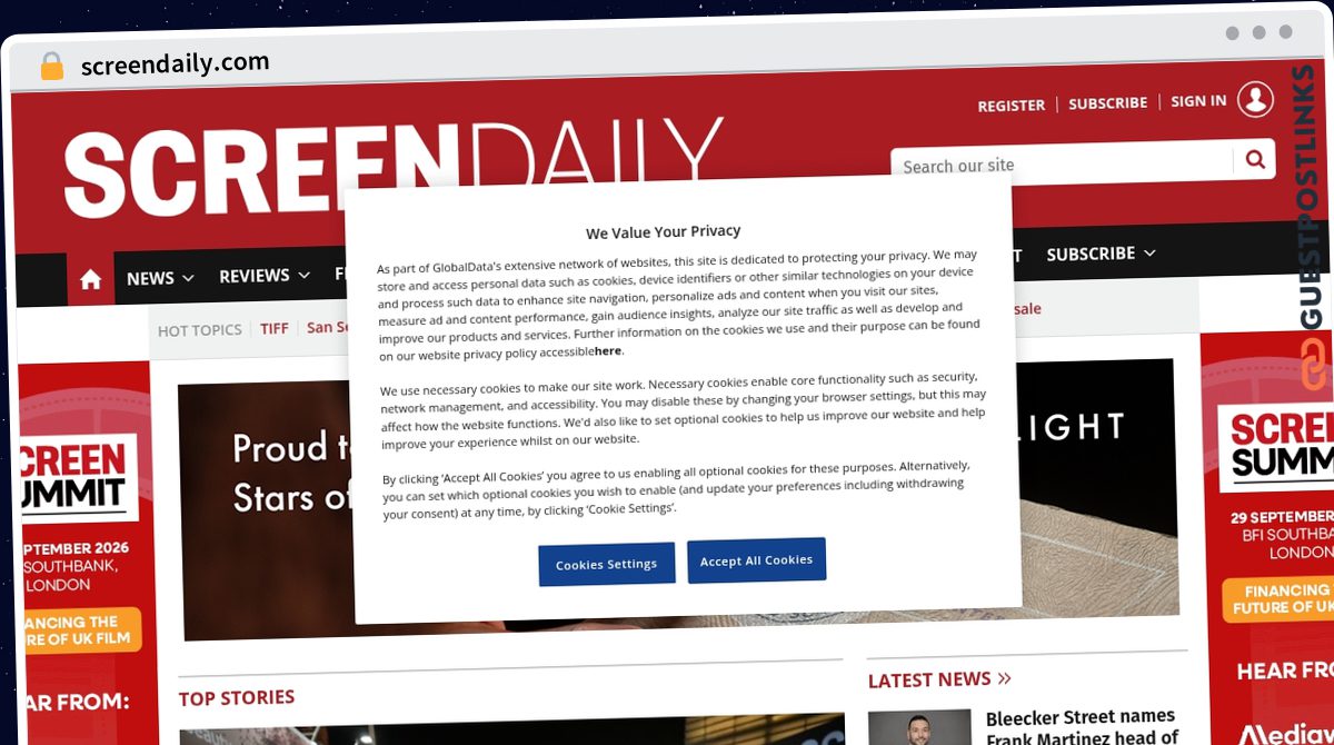 Publish Guest Post on screendaily.com
