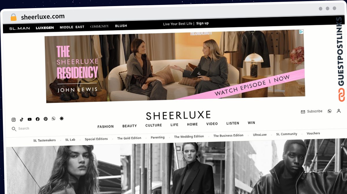 Publish Guest Post on sheerluxe.com