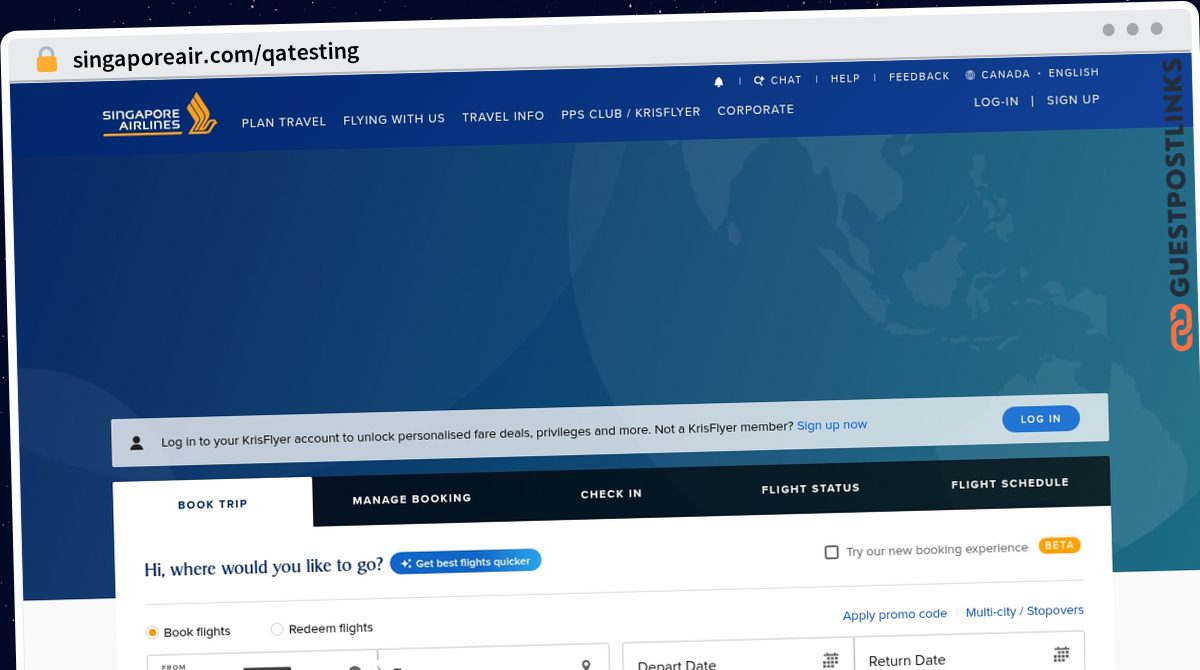 Publish Guest Post on singaporeair.com/qatesting
