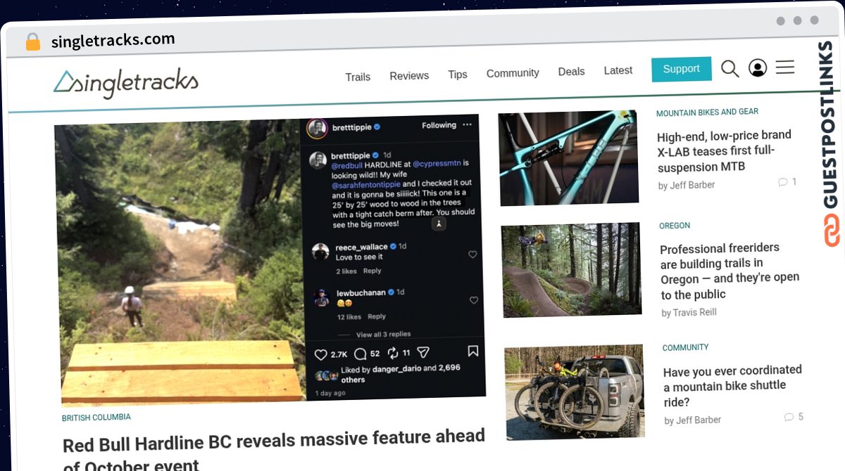 Publish Guest Post on singletracks.com