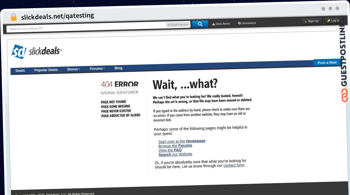 Publish Guest Post on slickdeals.net/qatesting