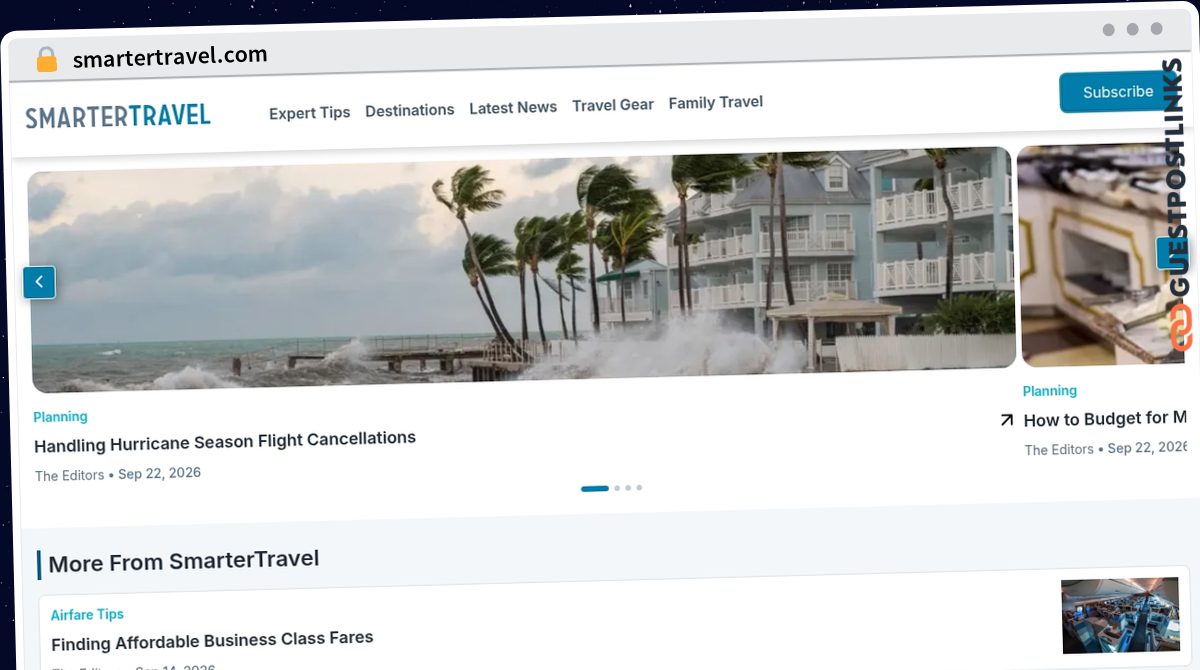 Publish Guest Post on smartertravel.com