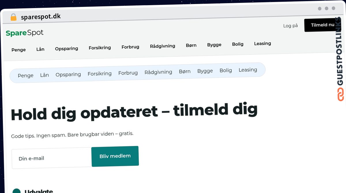 Publish Guest Post on sparespot.dk