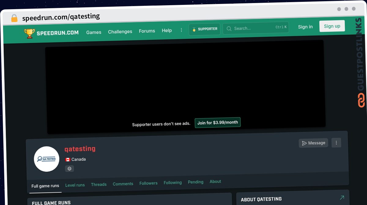 Publish Guest Post on speedrun.com/qatesting