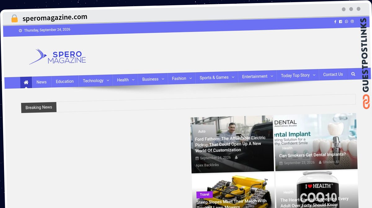 Publish Guest Post on speromagazine.com