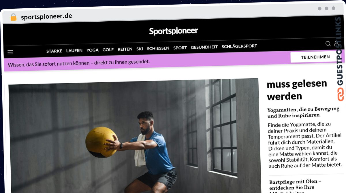 Publish Guest Post on sportspioneer.de