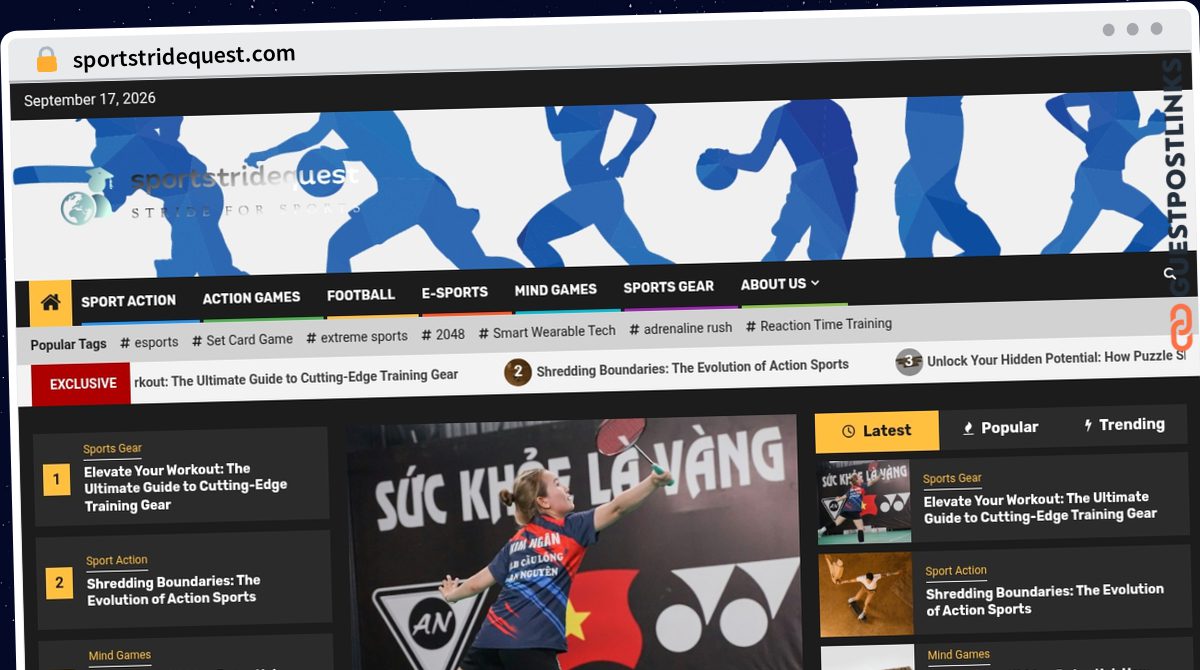Publish Guest Post on sportstridequest.com