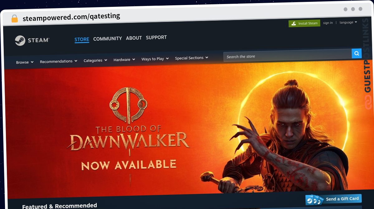 Publish Guest Post on steampowered.com/qatesting
