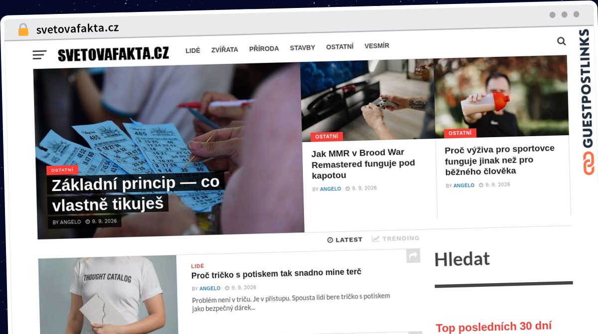 Publish Guest Post on svetovafakta.cz