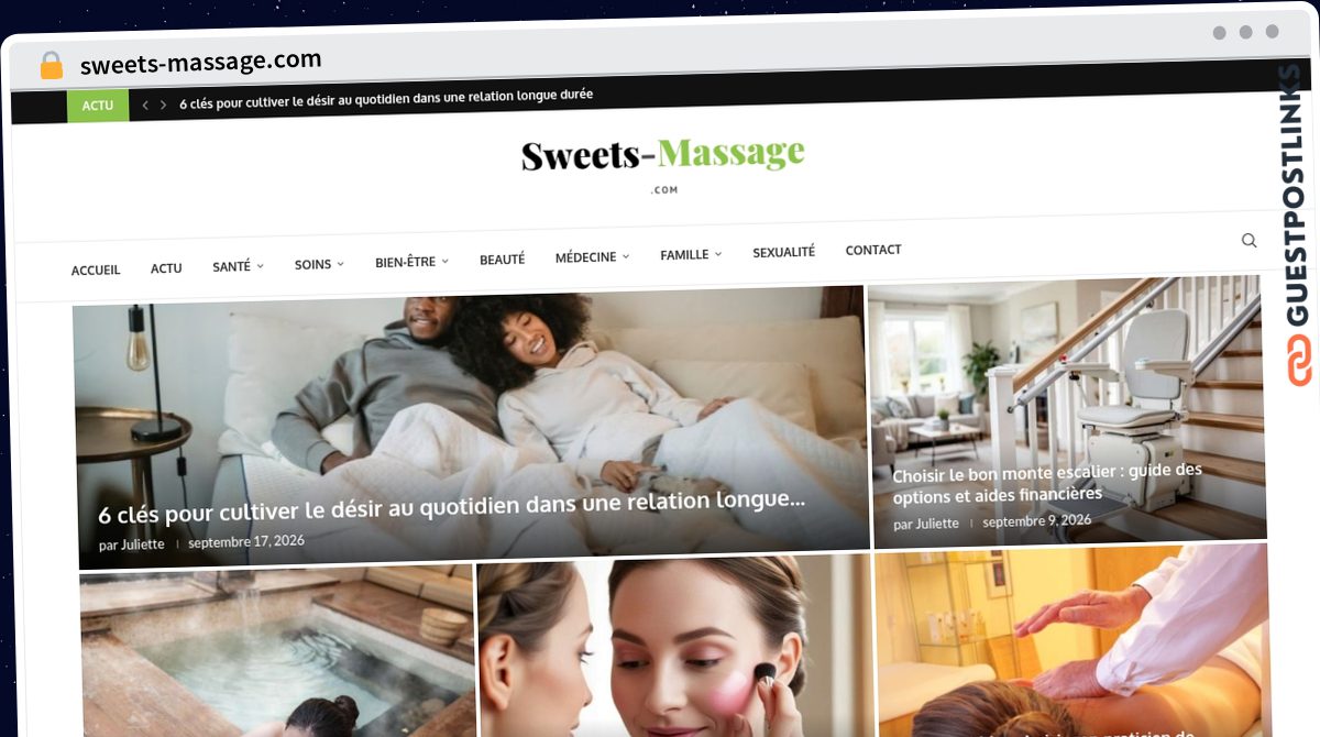 Publish Guest Post on sweets-massage.com