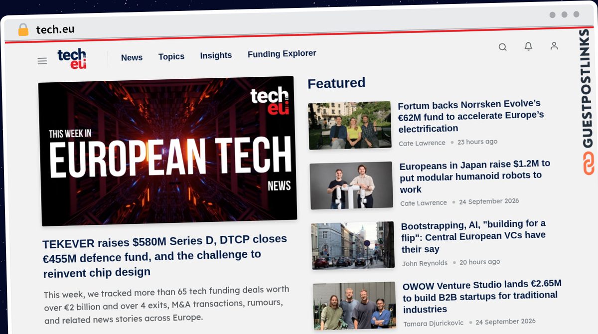 Publish Guest Post on tech.eu
