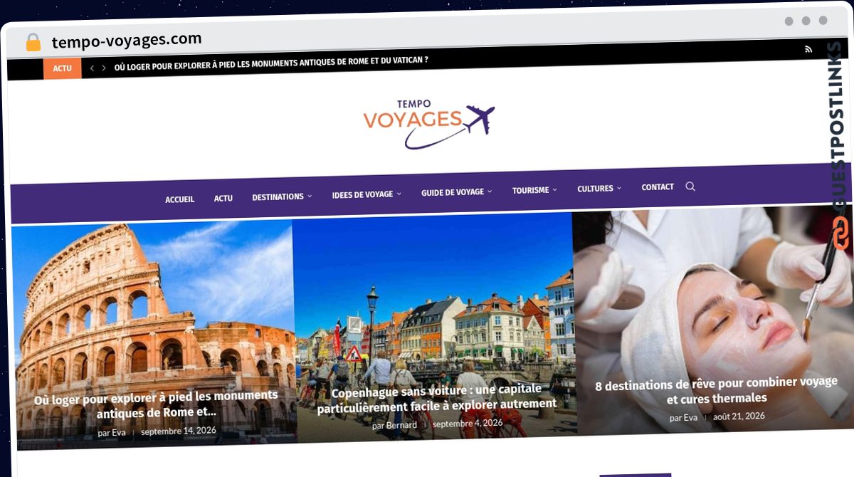 Publish Guest Post on tempo-voyages.com