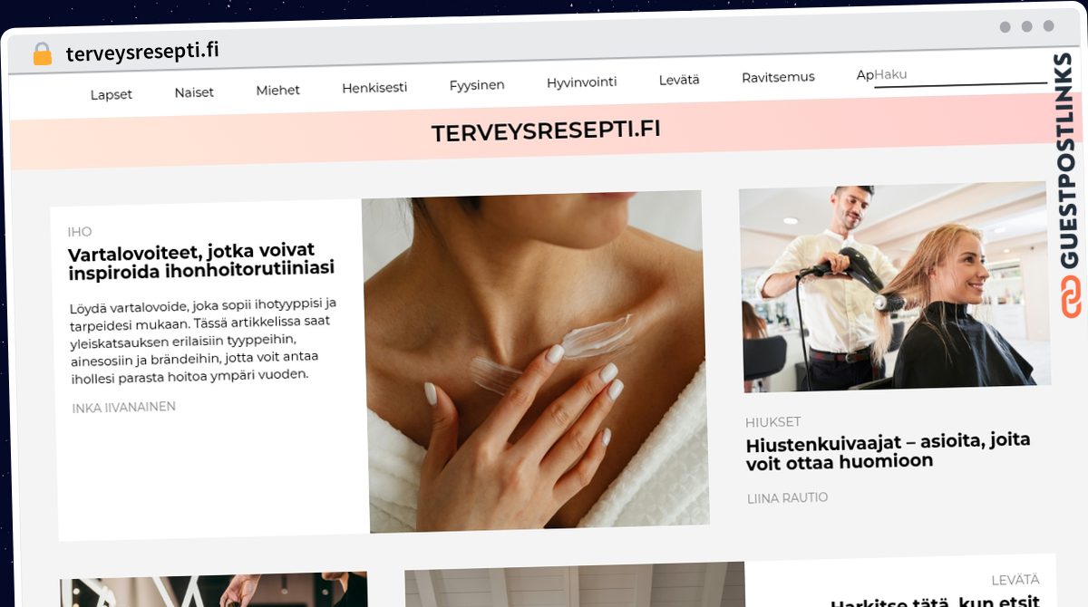 Publish Guest Post on terveysresepti.fi