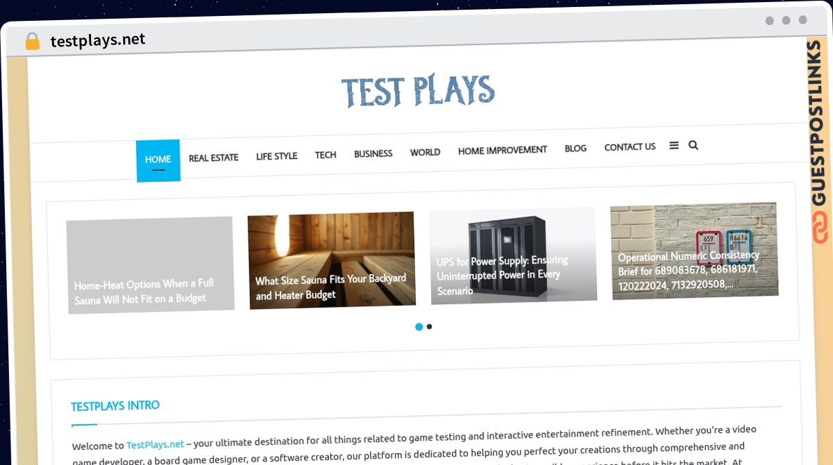 Publish Guest Post on testplays.net
