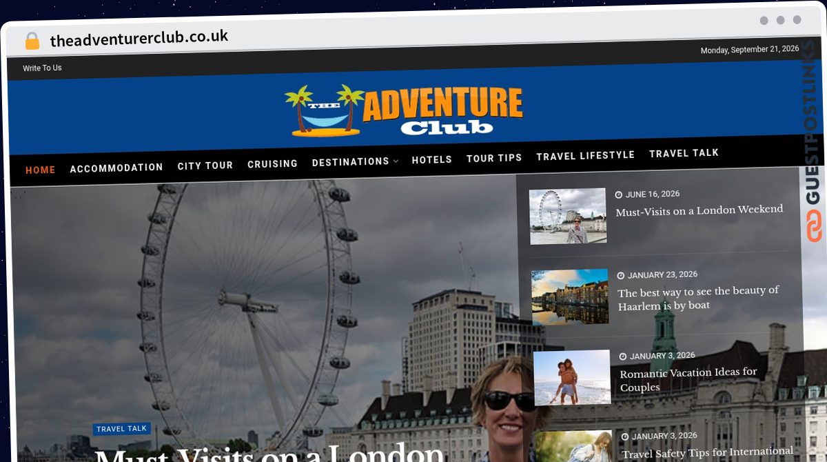Publish Guest Post on theadventurerclub.co.uk
