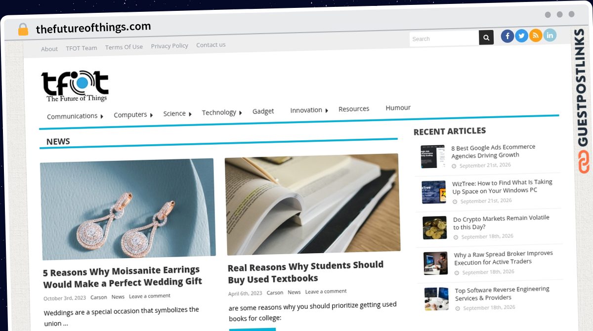 Publish Guest Post on thefutureofthings.com