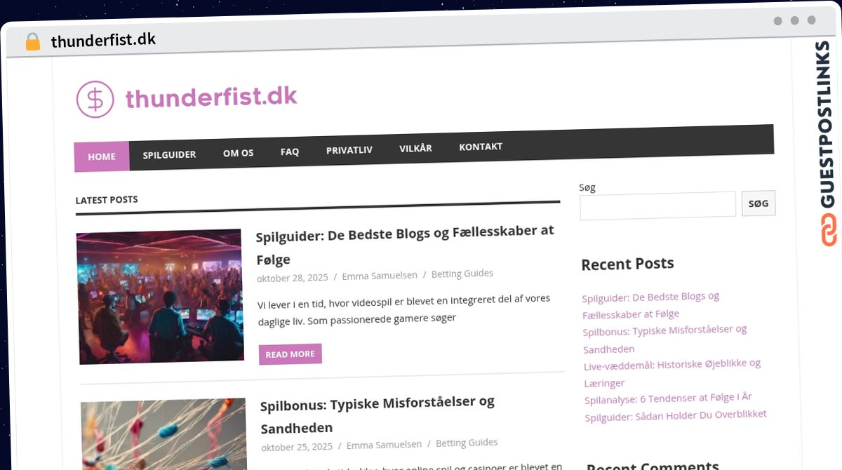 Publish Guest Post on thunderfist.dk